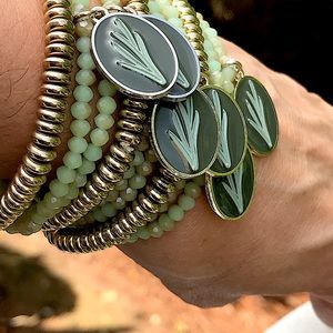 Green Bracelets,Gold Bracelets, Charms Bracelets